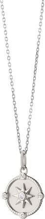 Monica Rich Kosann Mini Adventure Compass Necklace in Silver at Nordstrom, Size 18