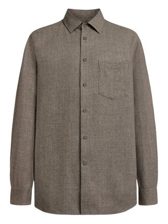 12 Storeez merino wool shirt - Brown