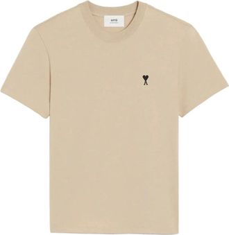 Ami Ami de Coeur Cotton T-Shirt - male - Ami Paris - T-Shirts - Beige - 2XL - Tops