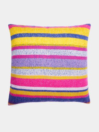 The Elder Statesman Stripe Super Soft Cashmere Cushion (20in/51cm)