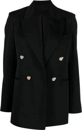 Lanvin Double breasted jacket - Dames - Blazers - Zwart - S - Wol - Jassen