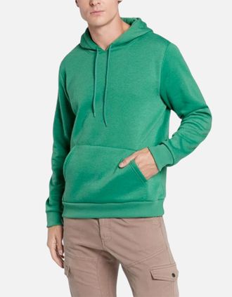 Brave Soul Mens BRAVE SOUL Mens Plain Hoodies Long Sleeve Pullover Fleece Top Hooded Sweatshirt - Green - Size: 42