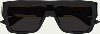 Bottega Veneta BV1451S-001 Acetate Rectangle Sunglasses