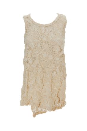 Comme Des Gar&ccedil;ons Shirred Floral Embroidered Structured Top