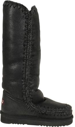 Mou Gebroken Zwart Grijs Eskimo Winterlaarzen - Dames - Hoge Laarzen - Zwart - 39 EU - Schoenen