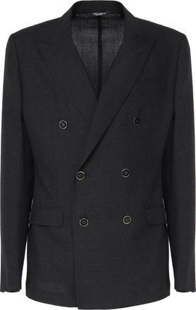 Dolce & Gabbana Wollen getailleerd double-breasted jasje - Heren - Blazers - Zwart - L - Wol - Jassen