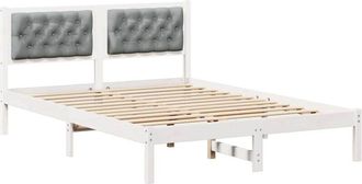 vidaXL Estructura De Cama Con Cabecera Gris Claro 140 X 200 Cm Vidaxl