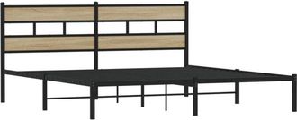 vidaXL Metal Bed Frame without Mattress Sonoma Oak 183x213 cm Vidaxl