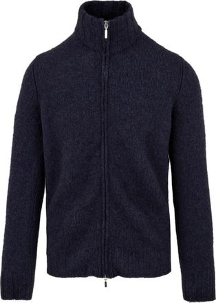 FILIPPO DE LAURENTIIS Blauwe Cardigan met volledige rits voor heren - Heren - Vesten - Blauw - L - Truien & Vesten