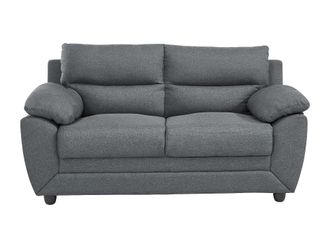 VENTE-UNIQUE.COM Sof&aacute; fijo poli&eacute;ster 2 plazas gris antracita 163x82cm