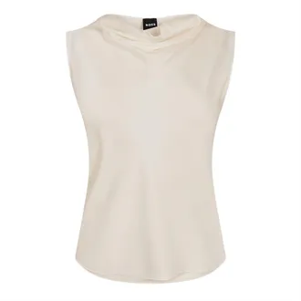 HUGO BOSS Dames/Dames Shell Koehals Mouwloze Blouse (Wit)