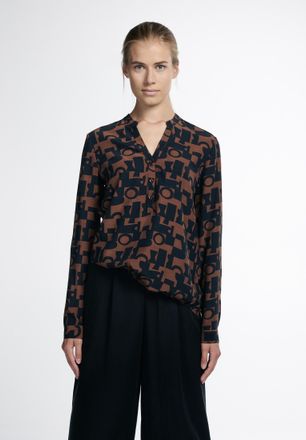 Eterna Longbluse ETERNA REGULAR FIT, Damen, Gr. 46, braun, 100% Viskose, normal, Blusen Longbluse