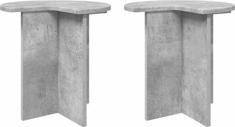 vidaXL Mesa Lateral 2 Uds. Gris Hormig&oacute;n &Oslash; 39 X 38 Cm Vidaxl