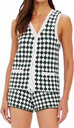 The Upside Portobello Watson Crochet Vest In Green