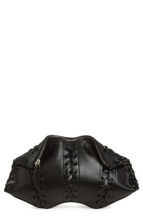 Alexander McQueen Manta Clutch in Black/Silver at Nordstrom