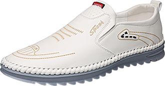 Generic Mens Slip On Dress Shoes, Leather Shoe Flat Bottom Formal Business Shoes Retro Fashion Dress Loafers Comfortable Casual Shoe Soft Loafers for Walking,