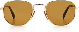 Eyewear by David Beckham Zeshoekige Metalen Zonnebril - Heren - Zonnebrillen - Geel - ONE Size - Accessoires
