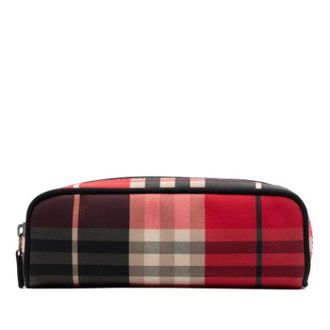 Burberry Pre-owned Accessories, female, Red, Size: ONE SIZE Pre-owned Canvas Pouch
