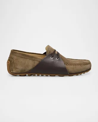Moschino Men & apos;s Suede and Leather Moccasin Drivers