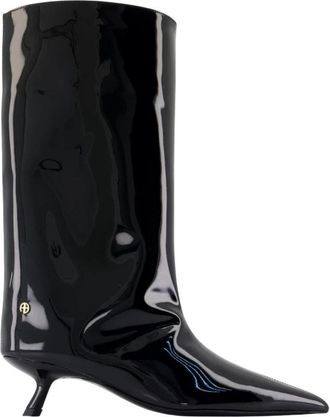 Anine Bing Hilda Boots - Dames - Laarzen met Hak - Zwart - 36 EU - Leer - Schoenen