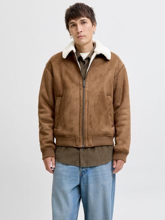 Jack & Jones Bomberjacke JACK & JONES JPRCCLUKE BOMBER JACKET SN, Herren, Gr. XXL, braun (toffee), Web, Obermaterial: 100% Polyester, unifarben, regular fit, Jacke