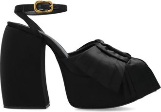 Marc Jacobs The Bow Platform Heel - Dames - Sandalen met hakken - Zwart - 36 EU - Leer - Schoenen