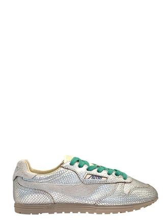 Autry Windspin Low Wom Xa01 Stampa serpente metallizzata/Pelle scamosciata Argento/Bianco