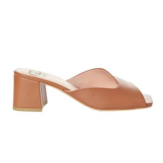 Liu Jo Sandalen met vierkante neus en hoge hak - Dames - Muiltjes - Bruin - 35 EU - Leer - Schoenen