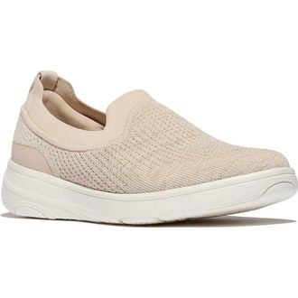 FitFlop Super-Q Knit Slip-Ons in Stone Beige/platino at Nordstrom, Size 7.5