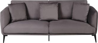 Beliani Sof&aacute; de 3 plazas 3 personas de tejido beige