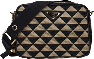 Prada mannens Crossbodytas Beige/zwarte stof