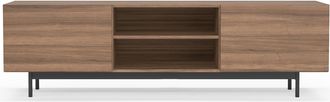 HERDASA Mueble Tv, Colecci&oacute;n Printed, En Melamina Con 2 Puertas Y 2 Estantes Abiertos. Nogal