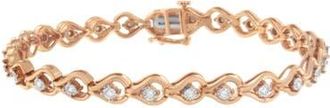 House of Brilliance Silver 1/4 Cttw Diamond Miracle-Set Teardrop Shaped Link Bracelet in Rose at Nordstrom