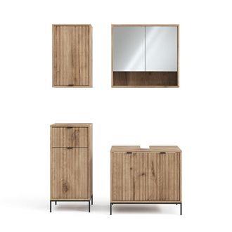 Vicco Conjunto De Muebles De Ba&ntilde;o Eliza, Roble Vikingo, 4 Partes