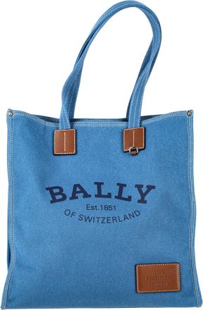 Bally Bally Crystalia Schoudertas in Lichtblauw Katoen