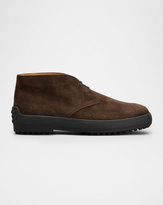 Tod's Mens Winter Gommino Suede Desert Boots