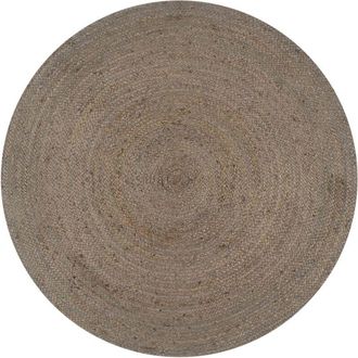 vidaXL Alfombra De Yute Tejida A Mano Redonda Gris 90 Cm Vidaxl