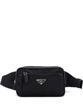 Prada Front Pocket Re-Nylon with Saffiano Leather belt bag - Black