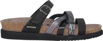 Mephisto Zwarte Mix Slide Sandaal - Comfortabele Stijl - Dames - Sandalen - Zwart - 35 EU - Schoenen