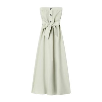 A|X Armani Exchange Lange Linnen Poplin Jurk - Dames - Casual kleedjes - Groen - M - Linnen - Kleedjes