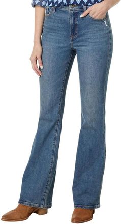 Carve Designs Tibby Jeans Women Blue Love Wash Denim Flared Leg Zip Fly RED788