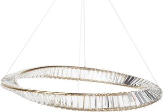 Beliani Beliani - L&aacute;mpara De Ara&ntilde;a Led Elegante De Hierro Con Cristales Iluminaci&oacute;n Dorado Rosende