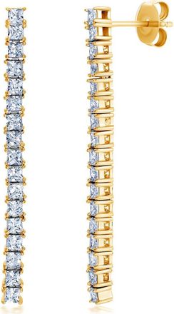 Crislu Cubic Zirconia Linear Drop Earrings in Gold at Nordstrom