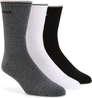 BOSS Assorted 3-Pack Stretch Crew Socks in Grey Multi at Nordstrom Rack, Size 7-13