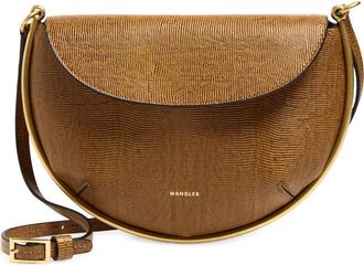Wandler Mini Kate Lizard Embossed Leather Crossbody Bag in Tabacco Lizzard 1776 at Nordstrom