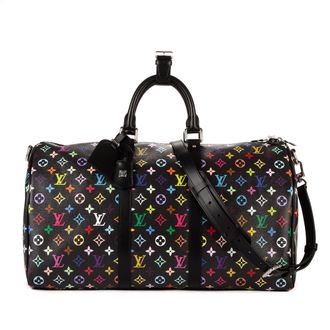 Louis Vuitton Pre-owned Womens Re-Edition Takashi Murakami Multicolore Keepall 5 Travel Bag - Black - One Size