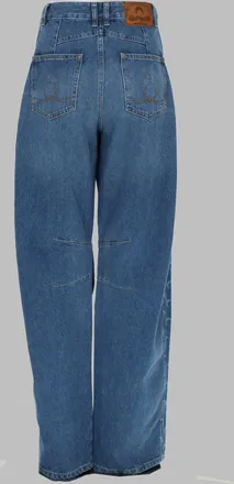 Marine Serre Organic Cotton Denim Jeans - Blue