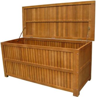 COSMA Ba&uacute;l De Madera Maciza 130x55x59h Acesorios De Jard&iacute;n