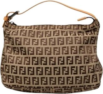 Fendi Pre-owned Canvas Shoulder Bag - Dames - Pre-owned - Beige - Maat: ONE Size Leer