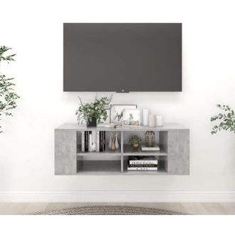 vidaXL Vidaxl - Mobile tv Parete Grigio Cemento 102x35x35 cm Legno Multistrato